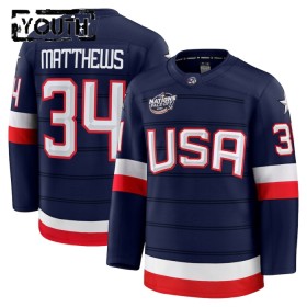 Maillot de Hockey États-Unis 4 Nations Face Off 2025 Fanatics Premium Auston Matthews Navy - Enfant